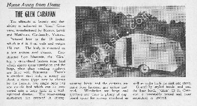 1948 Article on the Glen caravan.