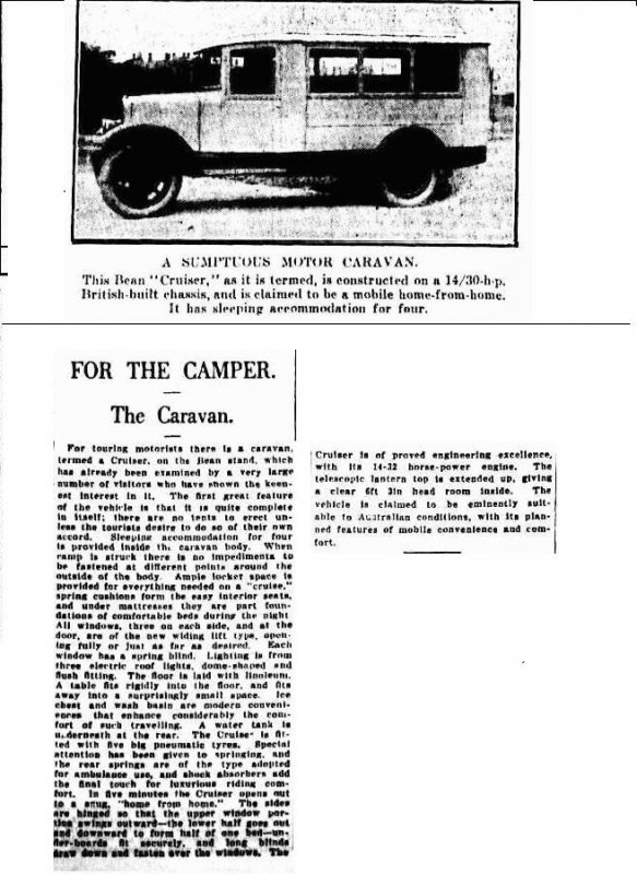 Sydney Morning Herald 14-1-1928 Bean Cruiser at Motor Show.JPG