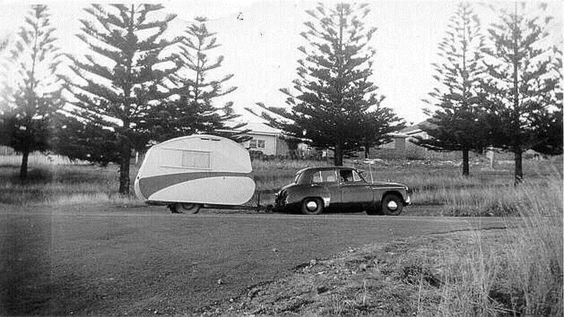 1954 Furness caravan and Hillman used for a honeymoon..jpg